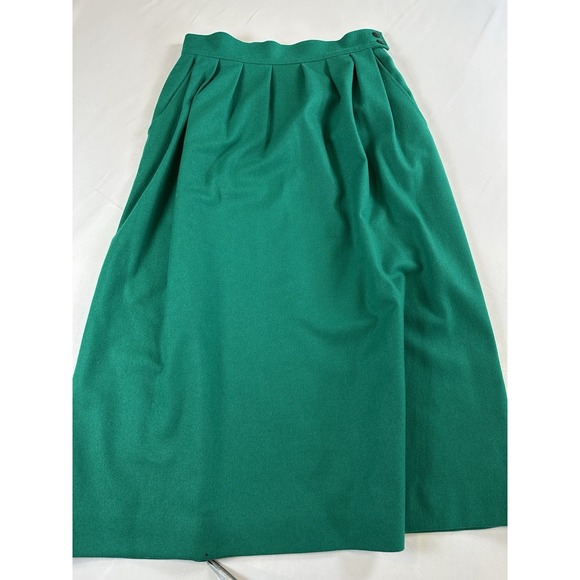 Vtg Pendleton Wool Green 2 Piece Blazer & Skirt Set Academia Sz M Office Work - Picture 2 of 15